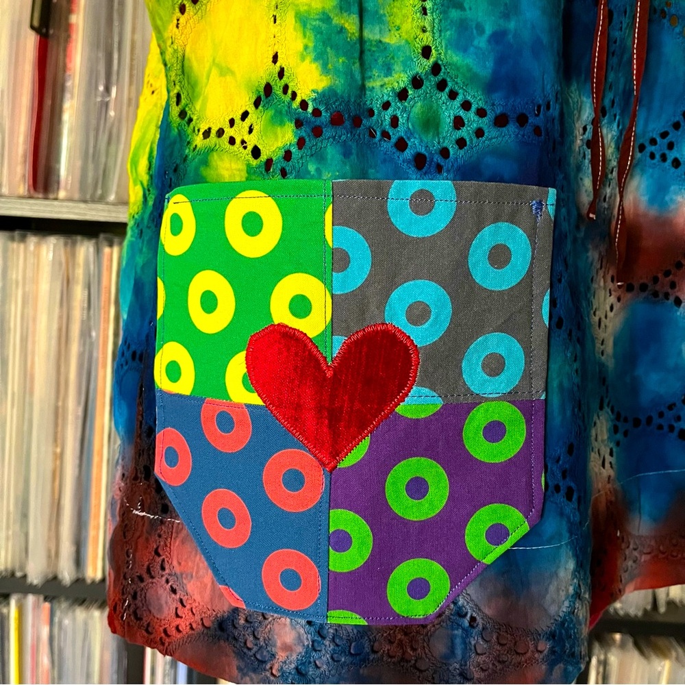 ⭕️🌈 rainbow fishman donut phish tour shakedown patchwork pocket LOVE ocean ⭕️🌈